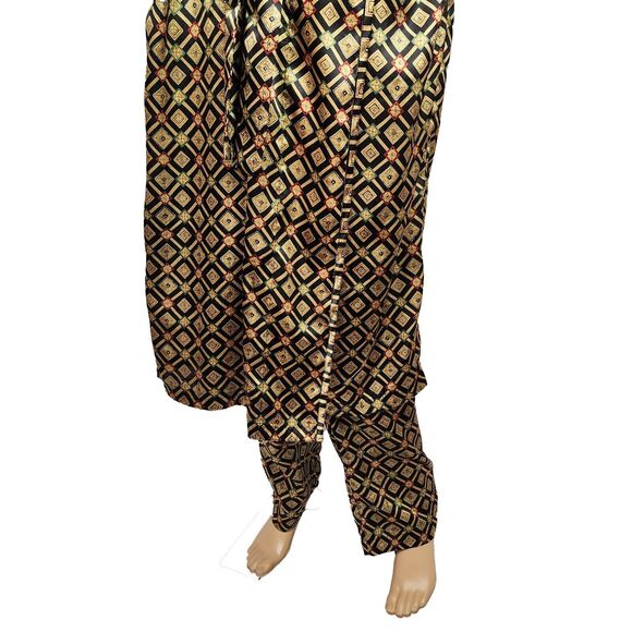 VICTORIA SECRET Satin Long Robe Kimono Gown Top Bottom Set Size M - Picture 3 of 16